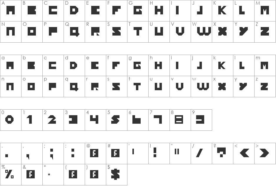 Yourself font character map preview