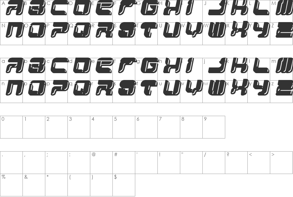 YUM YUM font character map preview