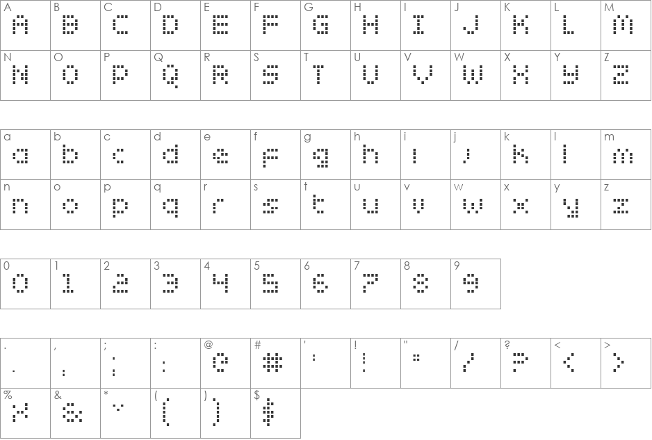 Zado Bold font character map preview
