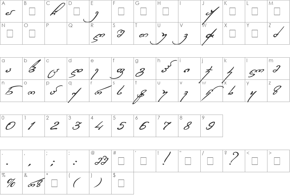 Zaza font character map preview
