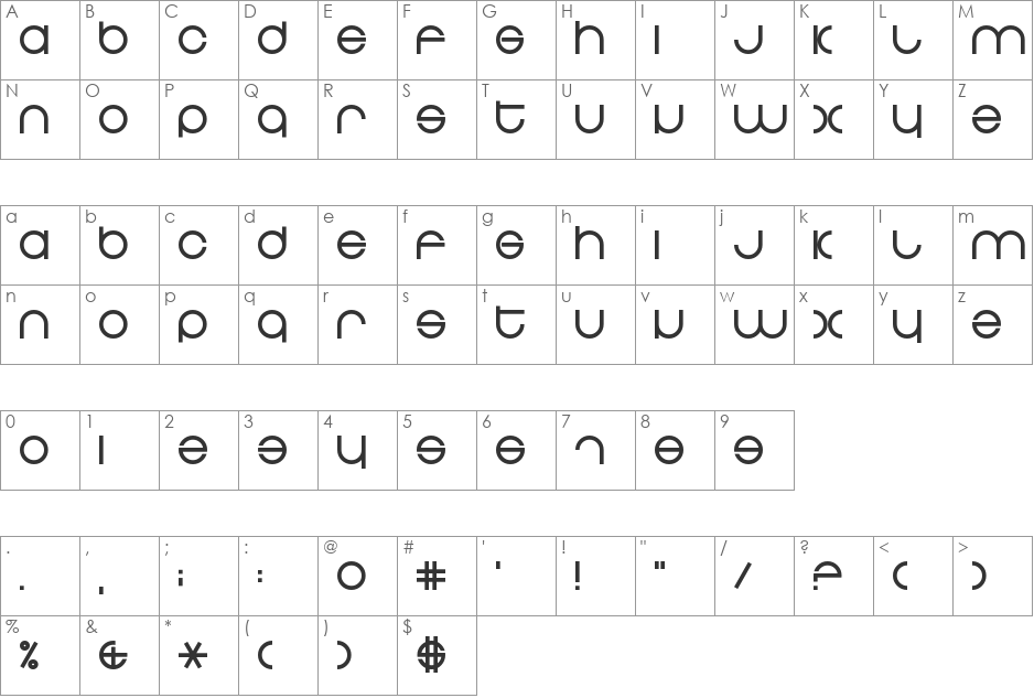 Zdyk Pisces font character map preview
