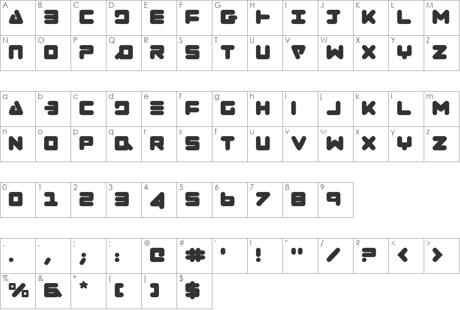 Zealot Outline Italic font character map preview