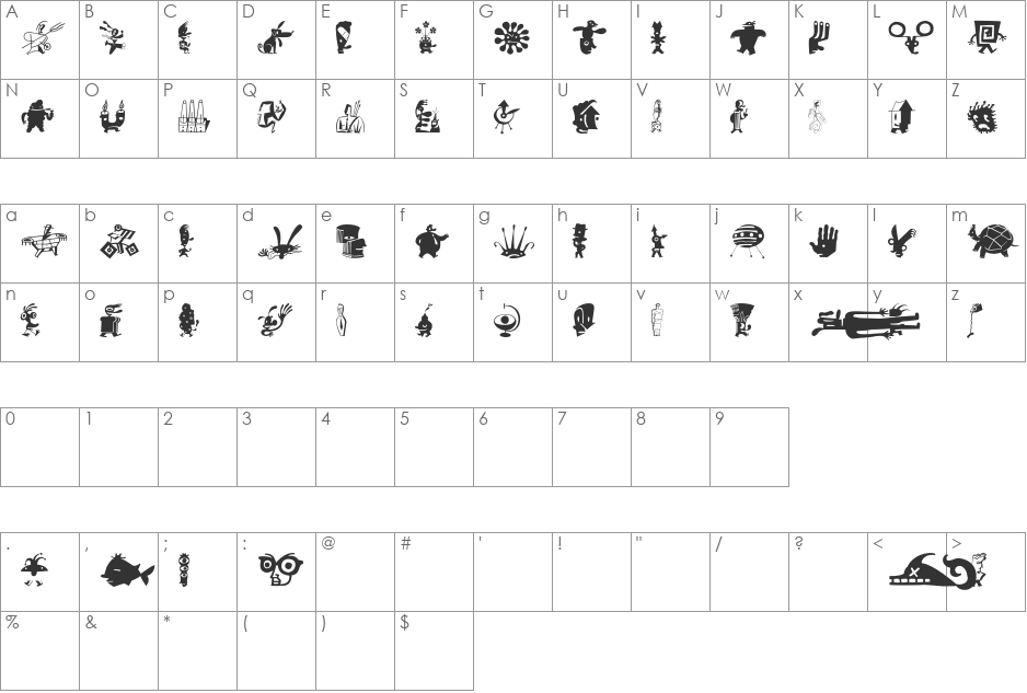 ZeitGuys font character map preview