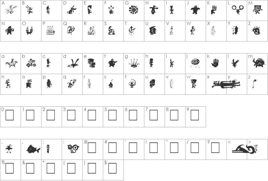 ZeitGuys font character map preview