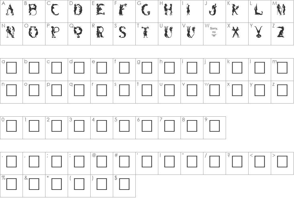 Bizarro Plain font character map preview