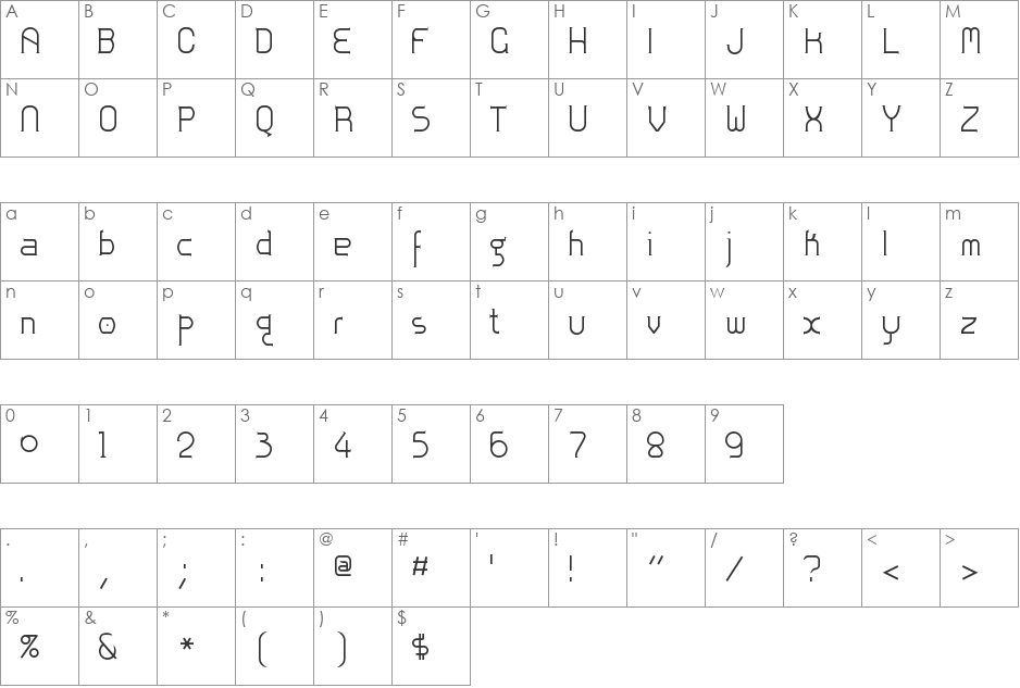 ZoloftSideffex font character map preview