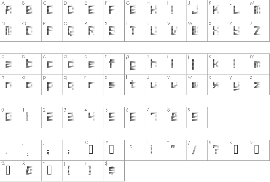 Zoom font character map preview