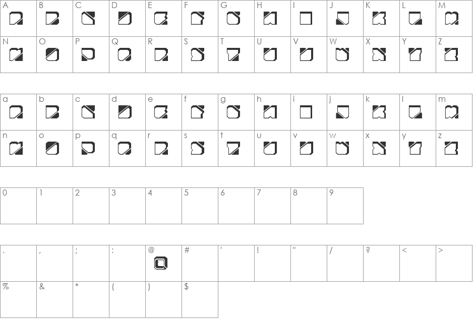 Zuber future font character map preview
