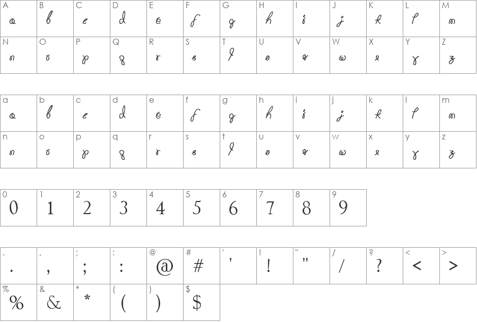 ZZTOP font character map preview