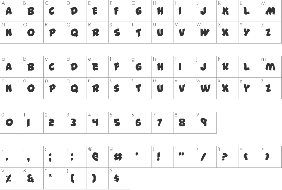 #44 Font font character map preview