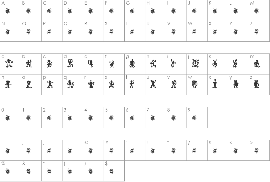 .number one. font character map preview