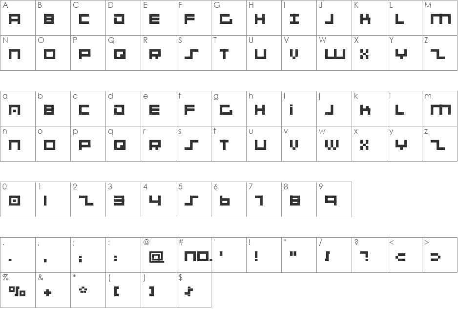 001 System Analysis font character map preview