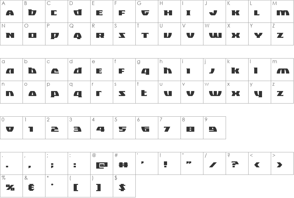 Black Bishop font character map preview