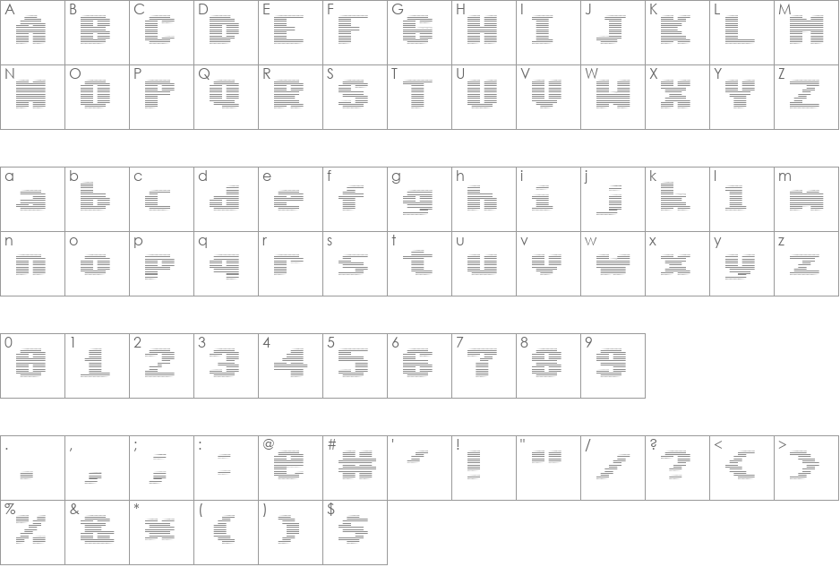 00ne C64 NeurOOpart font character map preview