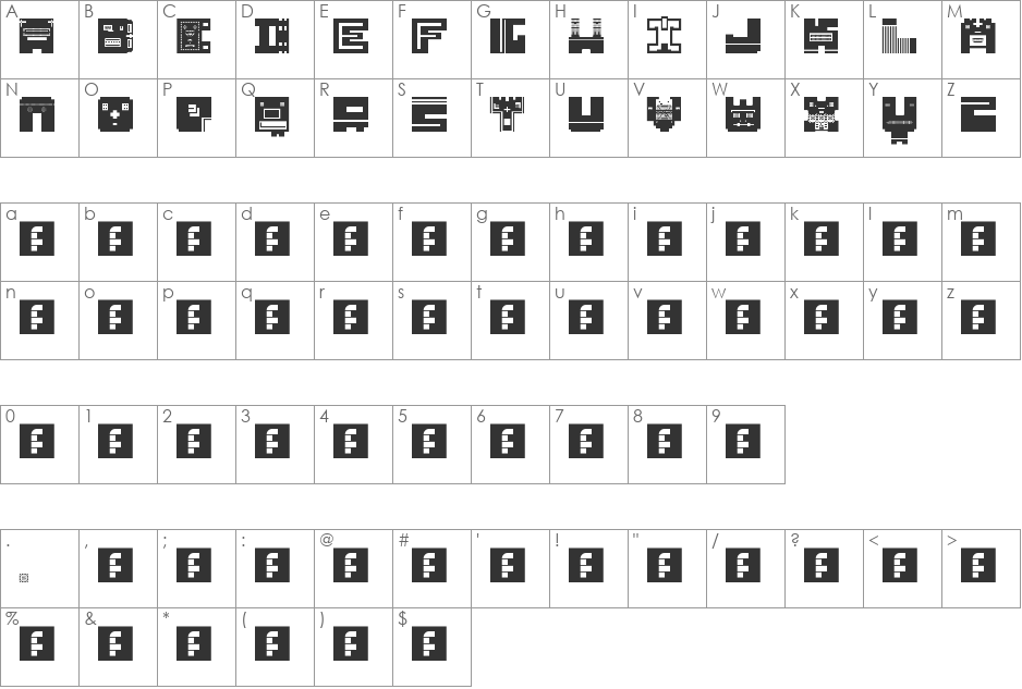 00ne Heterodoxa font character map preview
