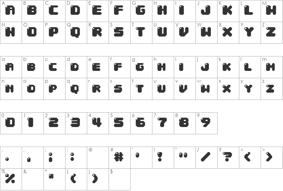 04b30 font character map preview
