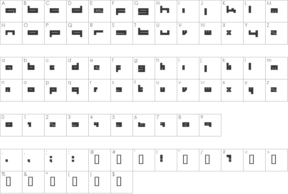 1. laitos font character map preview