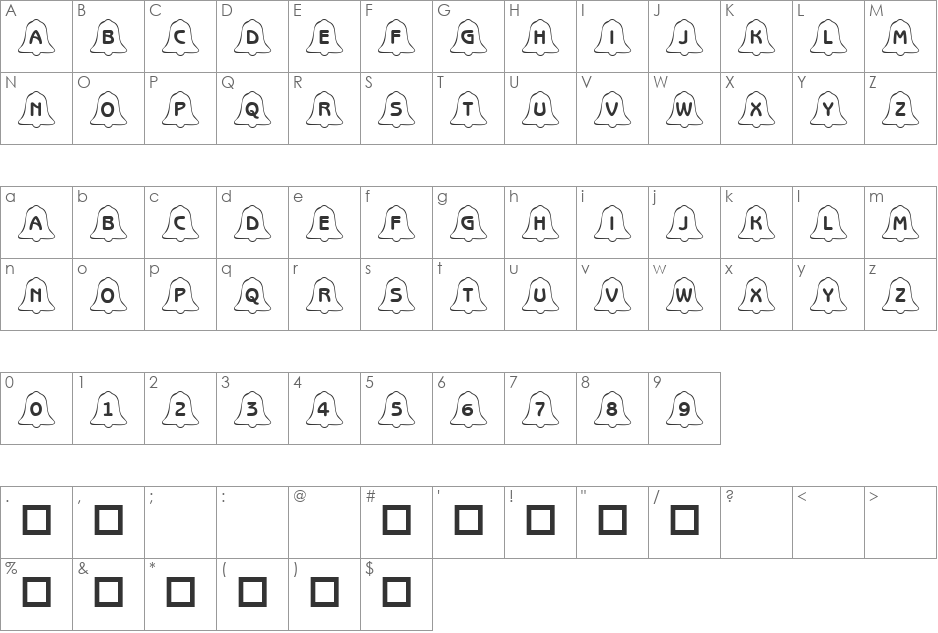 101! Christmas KookieZ 1 font character map preview