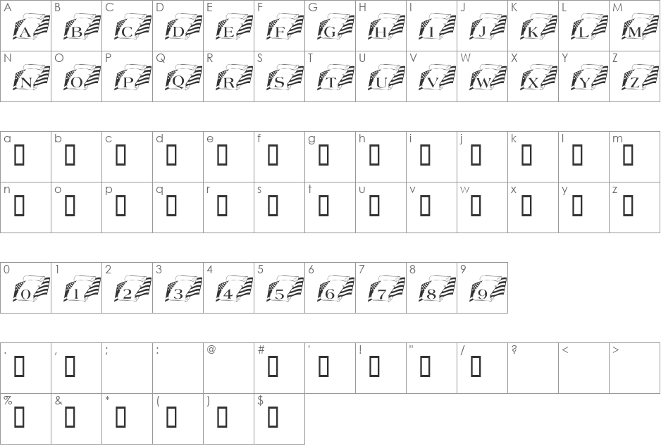 101! We the People font character map preview