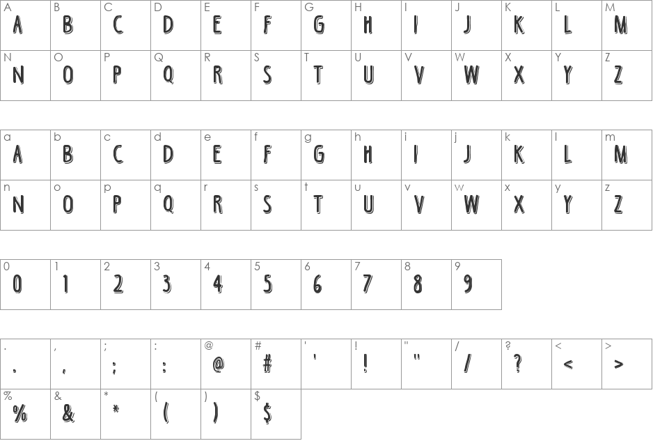 Black Coffee Regular font character map preview