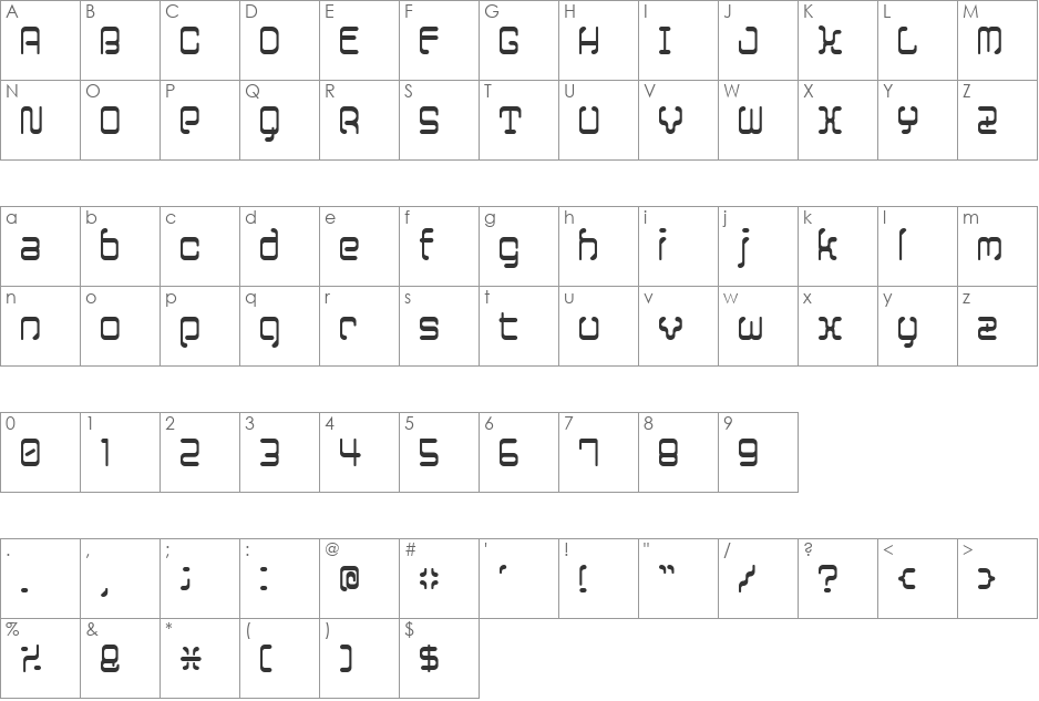12SaruYellowFog font character map preview