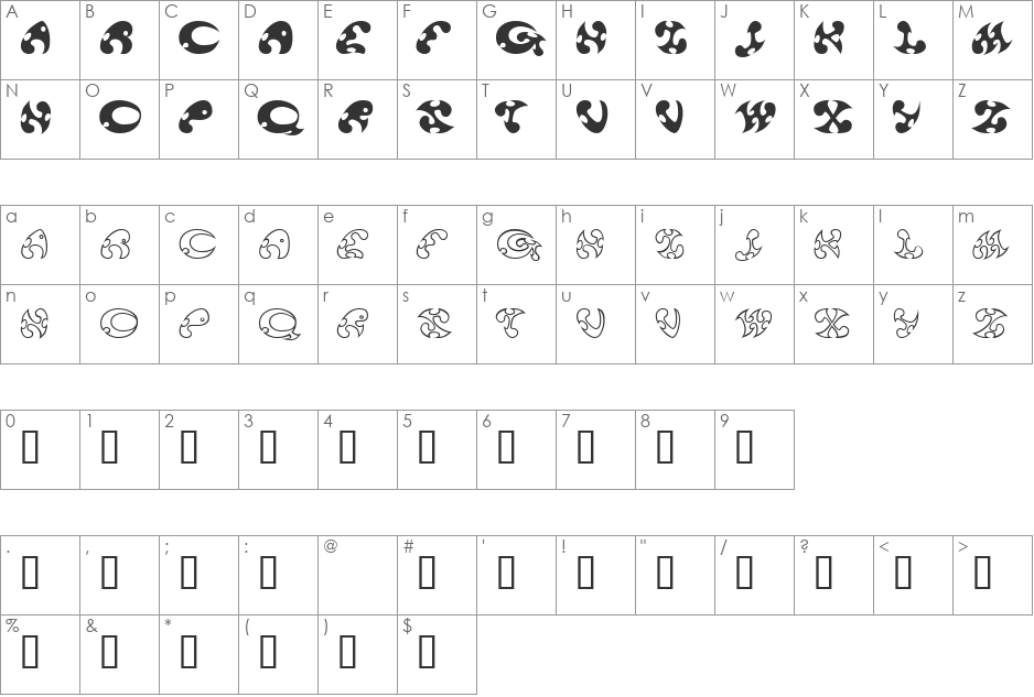 13_Dokusan font character map preview