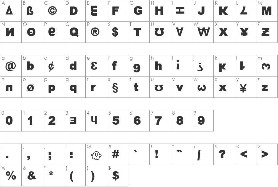 13_Fletcher font character map preview