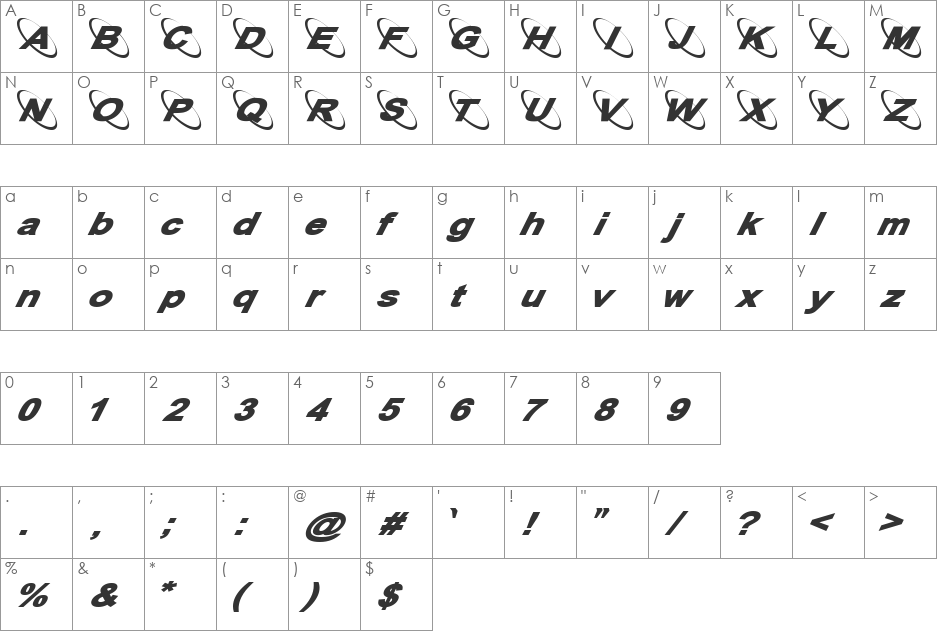 13_Misa font character map preview