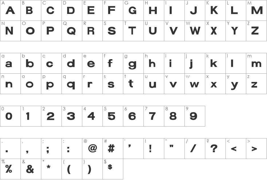 17B-Fun font character map preview