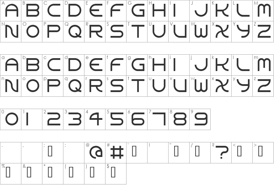 1st Choice font character map preview