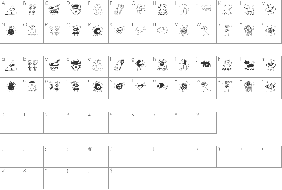 20thCenturyTwo font character map preview