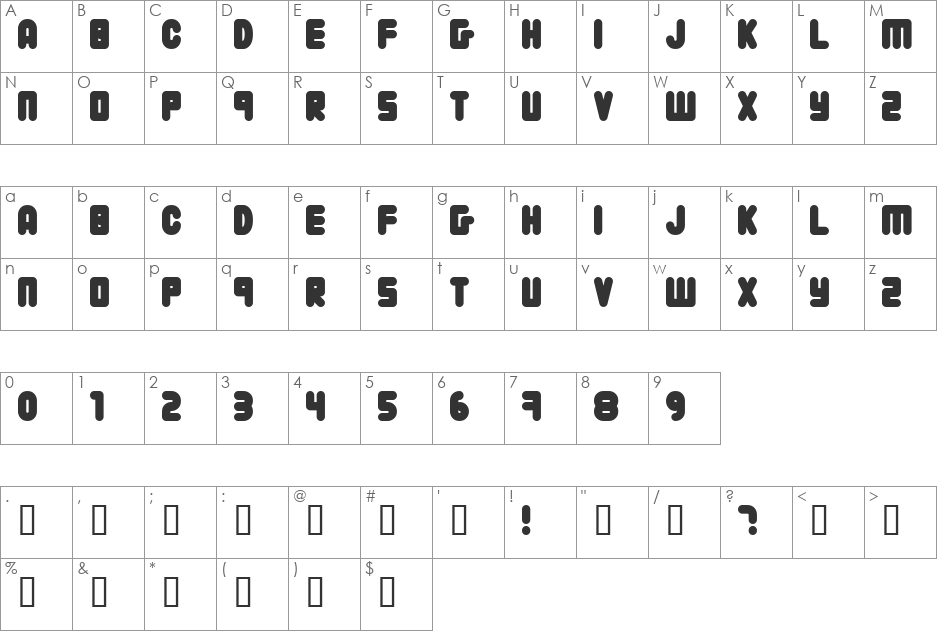 222 03 font character map preview