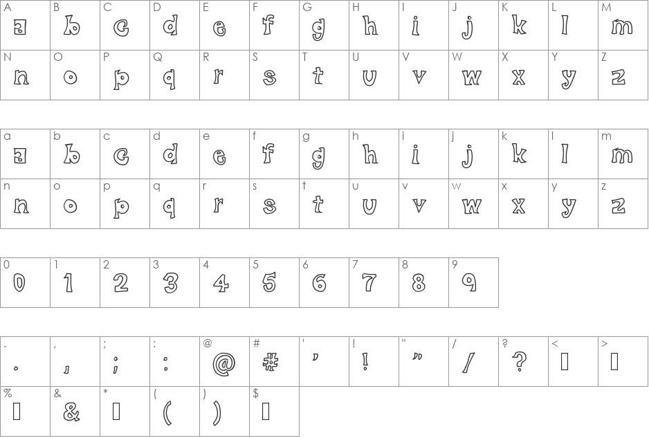 black friday font character map preview