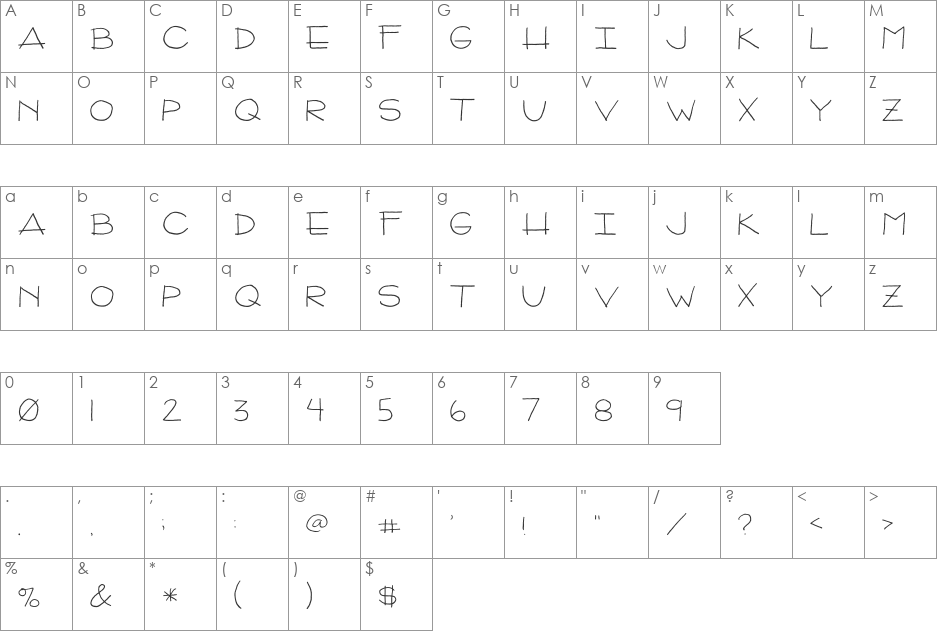 2Peas Architect font character map preview