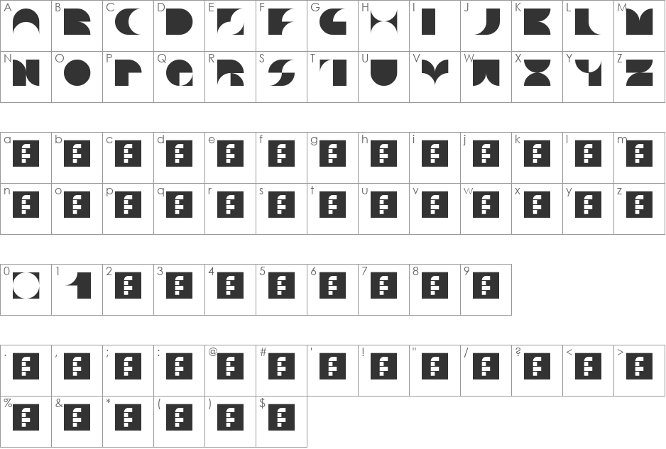 2TO2 - Arch font character map preview