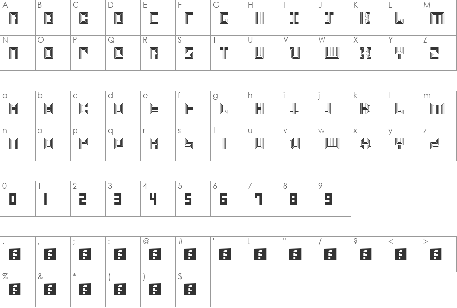 3 Strokes font character map preview