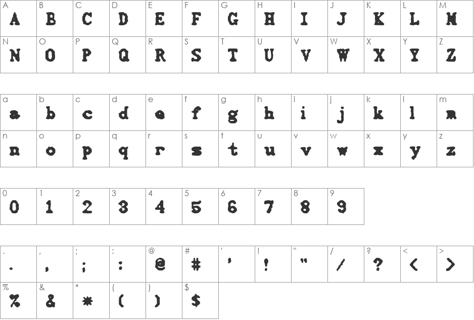 3000 Techno font character map preview