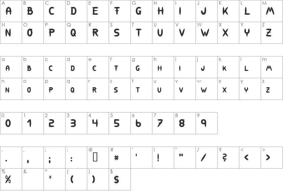 309 Techno font character map preview