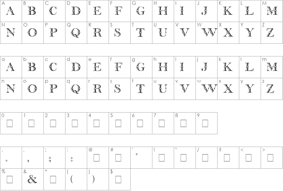 31 font character map preview