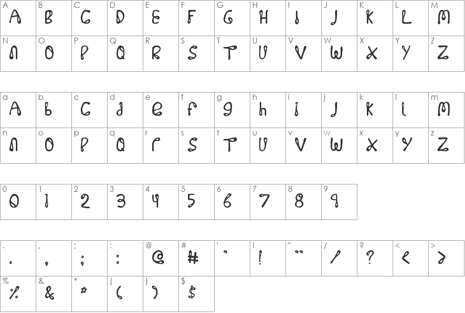 32768 NO font character map preview