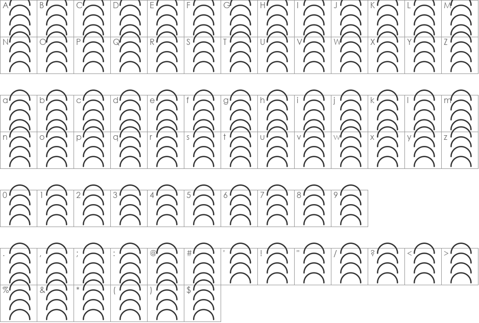 36 font character map preview