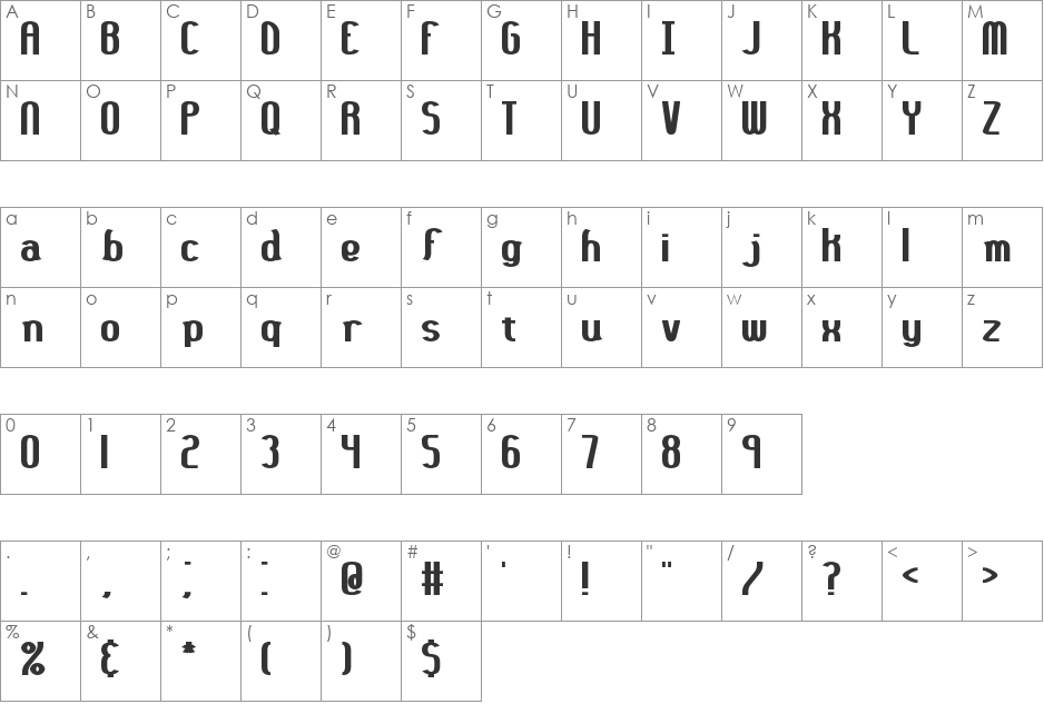 36 days ago Thick BRK font character map preview