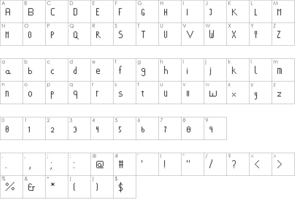 378font font character map preview