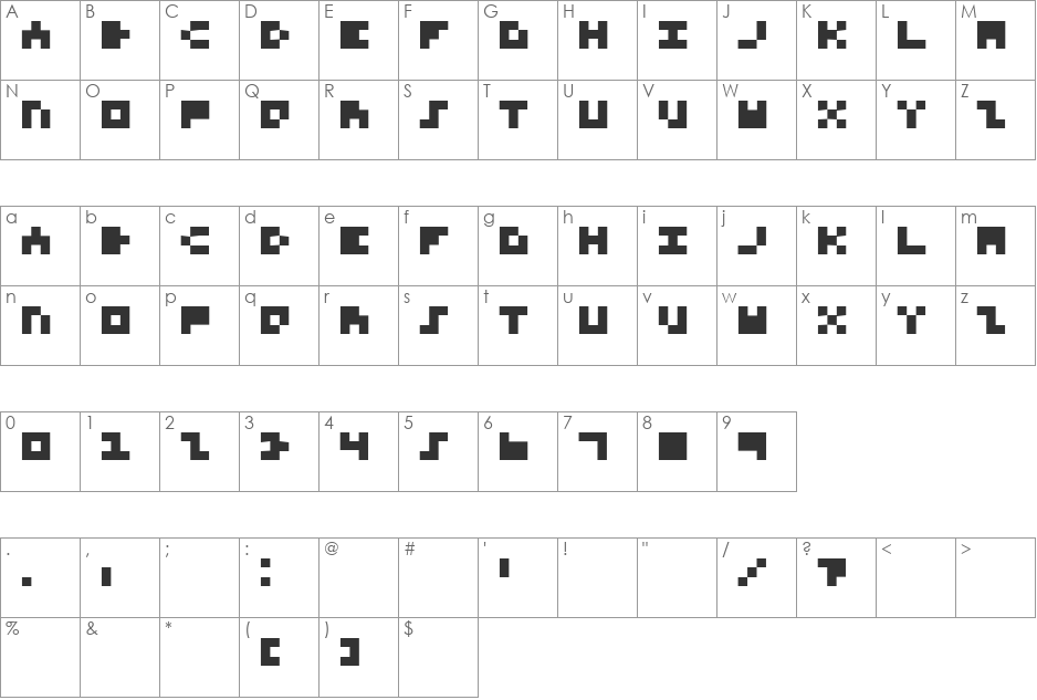 3x3 Font for Nerds font character map preview