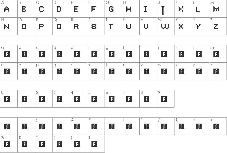 4bee font character map preview