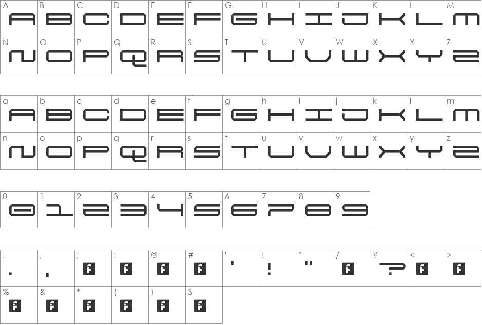 5Final Frontier font character map preview