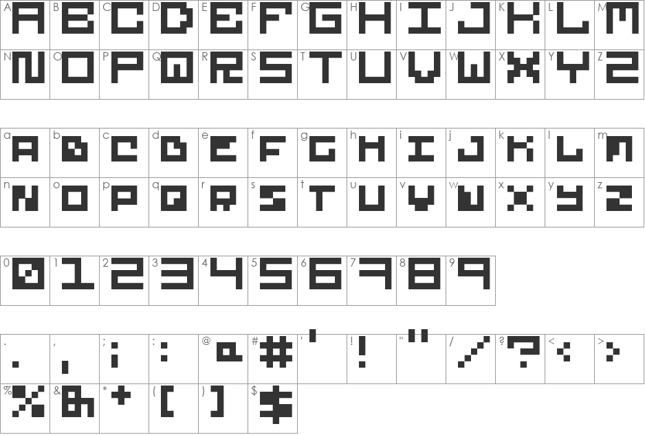 5Futurebit font character map preview