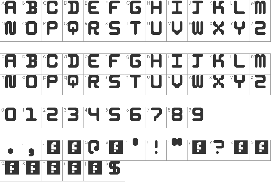 5Identification Mono font character map preview