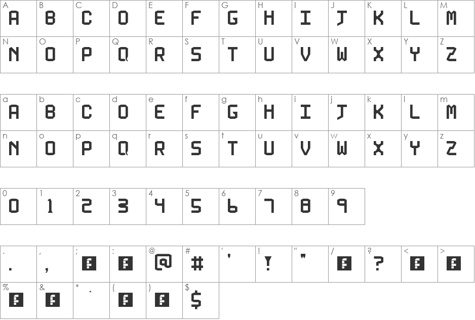 5Kallum Sans Neue font character map preview