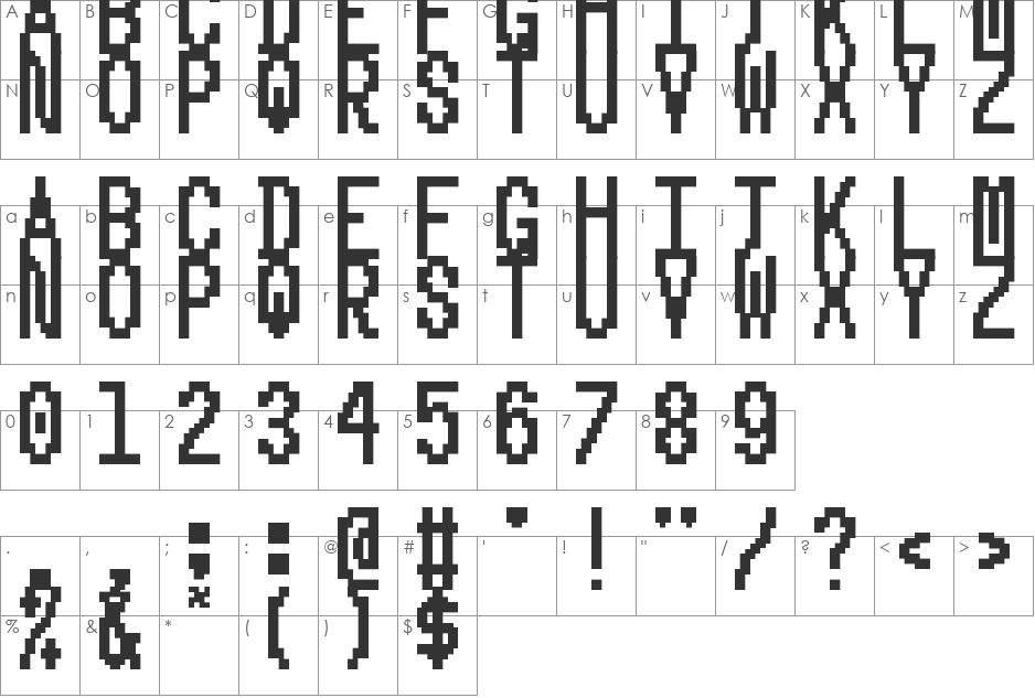 5Recieptprint font character map preview